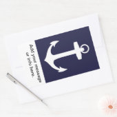 Wit anker op marineblauwe achtergrond rechthoekige sticker (Envelop)