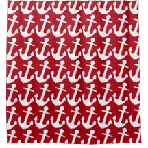 Wit ankerpatroon op rode achtergrond, nautisch