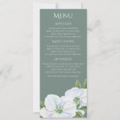Wit Apple Blossom Menu Weddenschap Kaart (Voorkant)