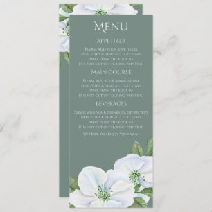 Wit Apple Blossom Menu Weddenschap Kaart
