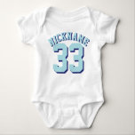 Wit & Aqua Baby | Sporttrui ontwerp Romper<br><div class="desc">Wit & Aqua Baby | Sport Jersey Design · Baby Sport Bodysuit</div>