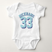 Wit & Aqua Baby | Sporttrui ontwerp Romper (Voorkant)