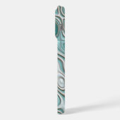 Wit Aqua Turquoise Groen Swirl Art Patroon iPhone Hoesje (Linkerkant)