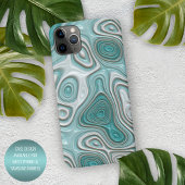 Wit Aqua Turquoise Groen Swirl Art Patroon iPhone Hoesje