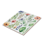 Wit Aquarel Bloem Botanische Tuin Tegeltje (Zijkant)