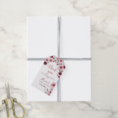 Wit aquarel bloem bruiloftsborrel cadeaulabel (Met Touw)