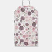 Wit aquarel bloem bruiloftsborrel cadeaulabel (Achterkant)