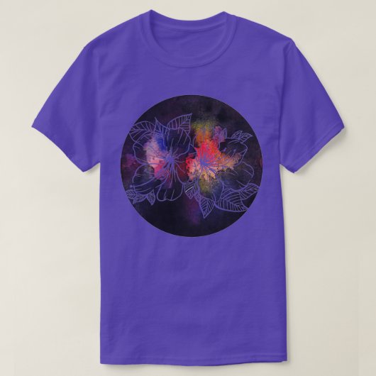 Wit Aquarel Daglel Bloem T-shirt (Design voorkant)