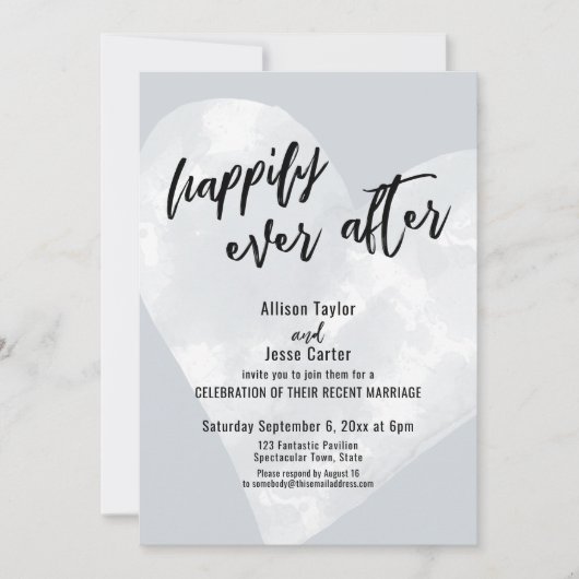 Wit Aquarel Hart Gelukkig Tot In De Eeuwigheid Gri Kaart (Voorkant)