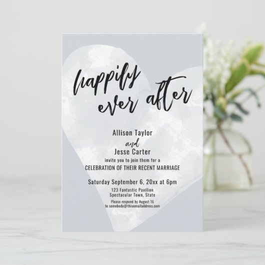 Wit Aquarel Hart Gelukkig Tot In De Eeuwigheid Gri Kaart (Staand voorkant)