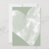 Wit Aquarel Hart Salie Groene Bedankkaart (Achterkant)
