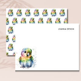 Wit Aquarel Papegaai Briefkaart