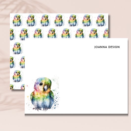 Wit Aquarel Papegaai Briefkaart