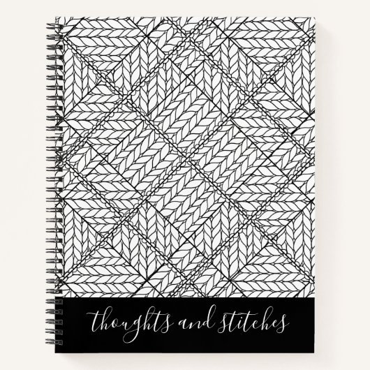 WIT ARGYLE BREISEL 8.5x11 Notitieboek + Tekst II (Voorkant)