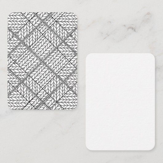 WIT ARGYLE KNIT 3.5x2.5 Vlakke Kaart/Verticaal Notitiekaartje (Voorkant / Achterkant)