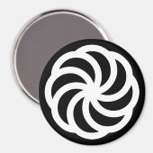 Wit Armeens Eternity Symbool op zwart Magneet (Voorkant / Achterkant)