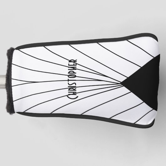 Wit Art Deco Design Golfheadcover (Voorkant)