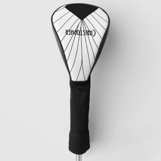 Wit Art Deco Design Golfheadcover (Voorkant)