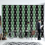 Wit Art Deco Patroon op groene zwarte strepen Behang<br><div class="desc">Groene en zwarte strepen zijn naadloos met een witte art deco patroon overlay. U kunt de groene en zwarte streepkleuren wijzigen.</div>