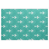 Wit art-deco patroon op turquoise stof (Fat Quarter)