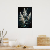 Wit Astilbe Bloem Art Print Poster (Keuken)