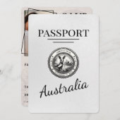Wit Australisch paspoort Bewaar de datum Save The Date (Voorkant / Achterkant)