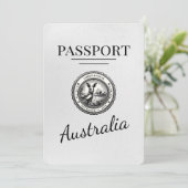 Wit Australisch paspoort Bewaar de datum Save The Date (Staand voorkant)