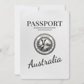 Wit Australisch paspoort Bewaar de datum Save The Date (Voorkant)