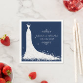 Wit-avondenweddenschap en blauwe achtergrond servet (Insitu)