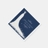 Wit-avondenweddenschap en blauwe achtergrond servet (Hoek)