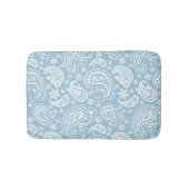 Wit & Baby Blauw  Paisley Badmat (Voorkant)