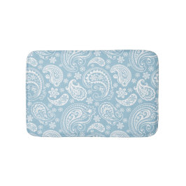 Wit & Baby Blauw  Paisley Badmat