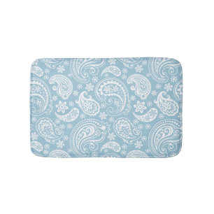 Wit & Baby Blauw  Paisley Badmat