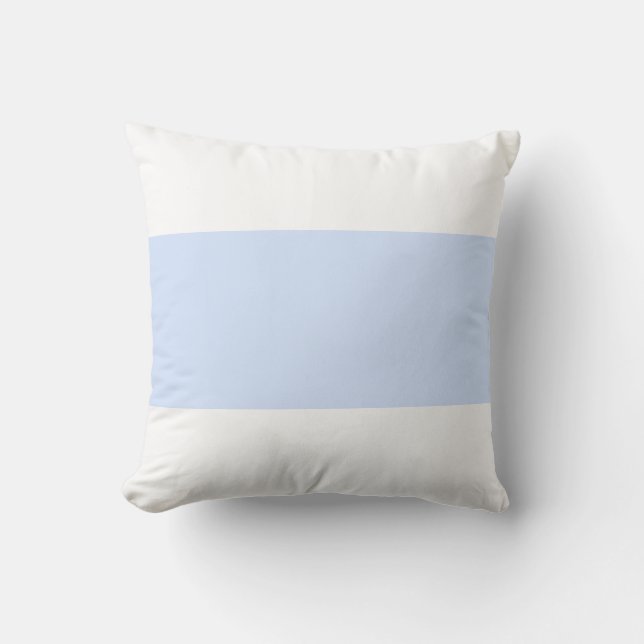 Wit & Baby Blue Pastel Bar Design Kussen (Voorkant)