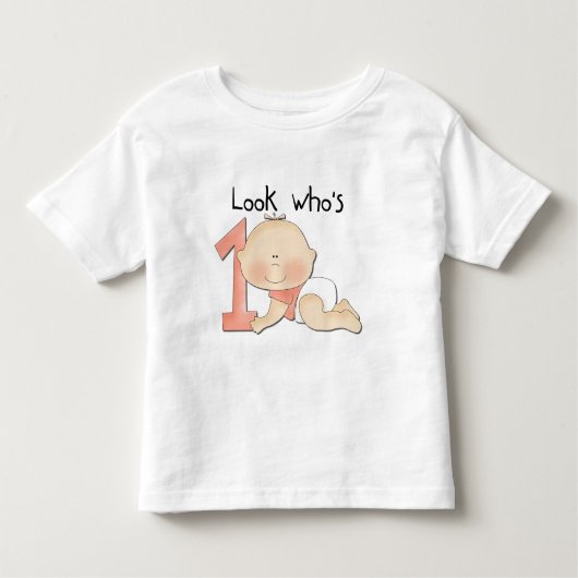 Wit Baby Meisje 1e Verjaardag Tshirts en Gifts (Voorkant)