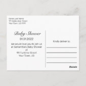 Wit Baby shower Aankondiging Uitnodiging Briefkaar (Achterkant)