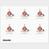 Wit Baby shower van boerderijdieren Ronde Sticker (Vel)