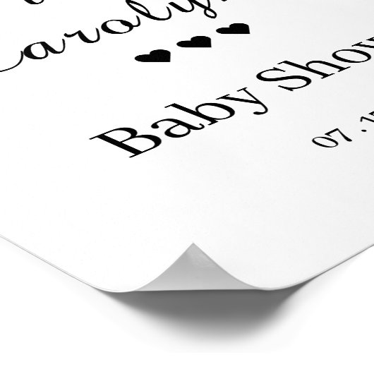 Wit Baby shower Welkom Poster (Hoek)