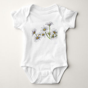 Wit baby T-shirt met madeliefjes