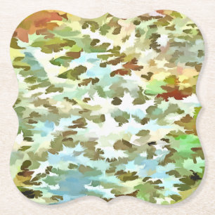 Wit, babyblauw en groen camouflagepatroon kartonnen onderzetters