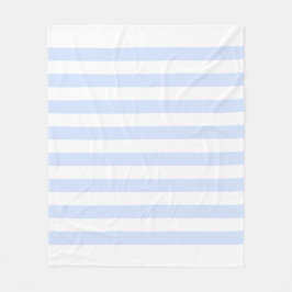 Wit & babyblauw pastel lijnenpatroon fleece deken