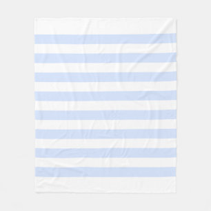 Wit & babyblauw pastel lijnenpatroon fleece deken