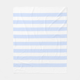 Wit & babyblauw pastel lijnenpatroon fleece deken