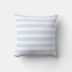 Wit & babyblauw pastel lijnenpatroon kussen