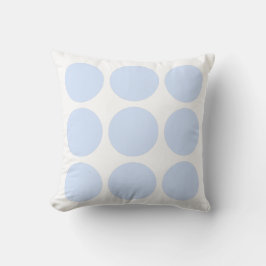 Wit & babyblauw pastelkleurig abstract cirkelontwe kussen