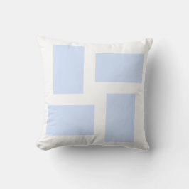 Wit & babyblauw pastelkleurig abstract ontwerp kussen