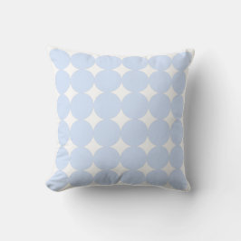 Wit & babyblauw pastelkleurig cirkelpatroon kussen