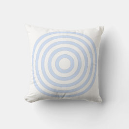 Wit & babyblauw pastelkleurig concentrisch cirkelo kussen