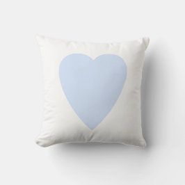 Wit & babyblauw pastelkleurig hartvormig ontwerp kussen