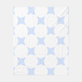Wit & babyblauw pastelkleurig sterrenpatroon ontwe fleece deken